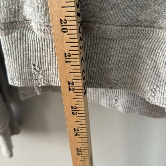 R-13 Men's Spliced Hoodie Heathered Gray Exposed Seam Asymmetrical luxury - Picture 8 of 9